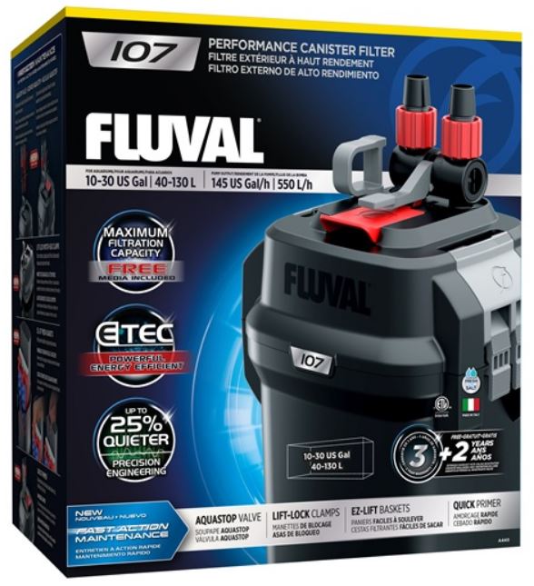 Fluval 107 Performance Canister Filter, up to 130 L (30 US gal) - Click Image to Close